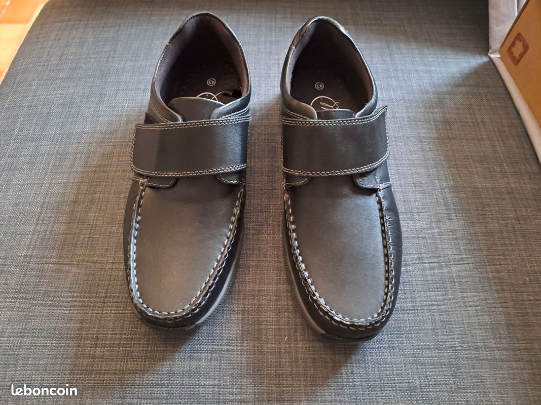 Mocassins homme Megis Casual noirs en cuir T43 (image 3)