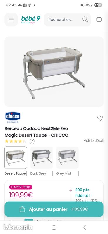 Lit berceau cododo chicco (image 10)