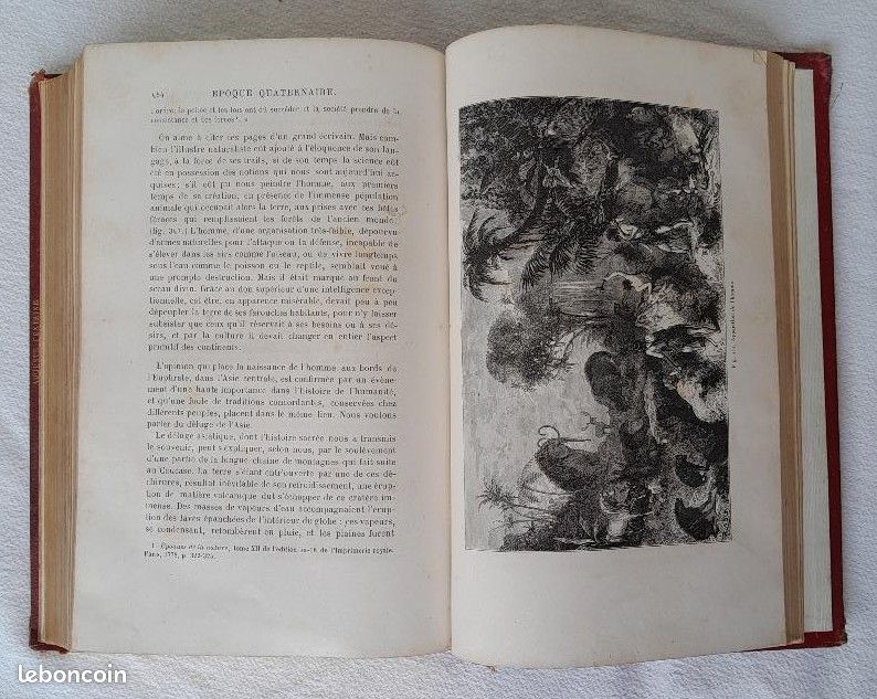 L. Figuier - La terre avant le déluge - 1879 - Reliure signée A. Fontaine (image 19)