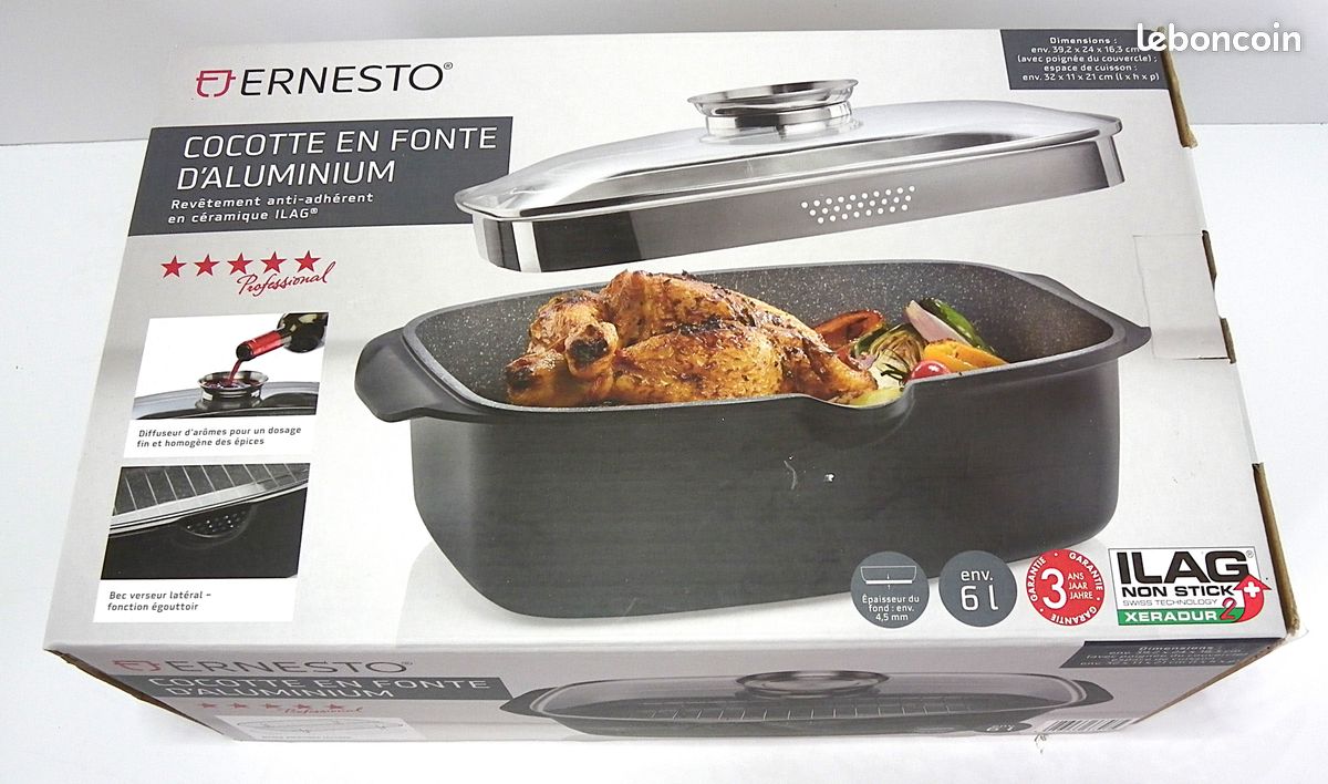 Cocotte fonte aluminium ovale - Table de cuisine