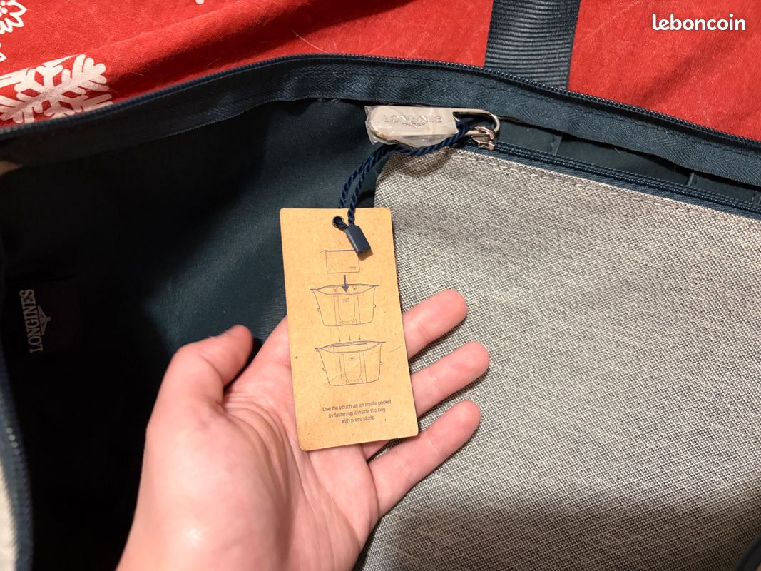 👜 Sac Cabas Pliable Longines — Toile Recyclée Gris / Marine — avec Pochette — Sac Promotionnel Horlogerie ✨ (image 5)