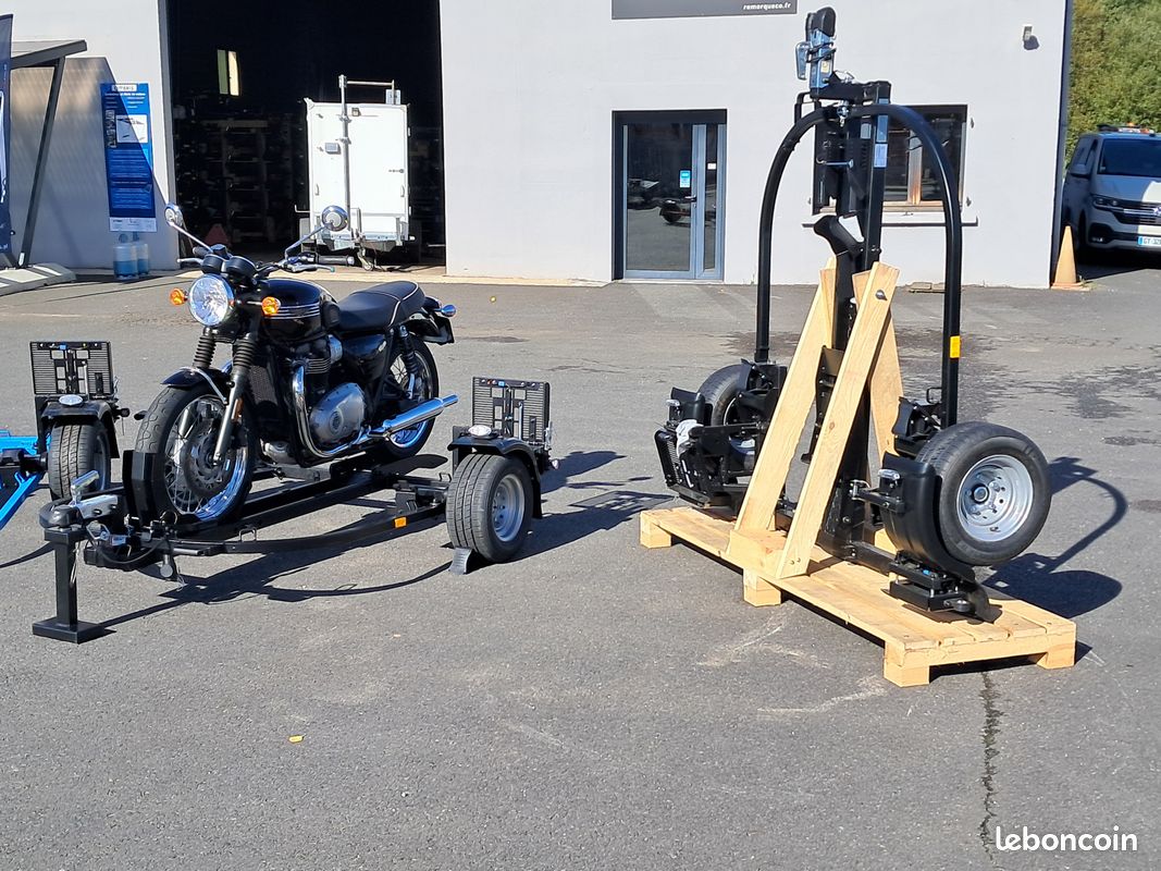 Remorque PORTE MOTO ABAISSABLE, PLIABLE, compatible Scooter, MP3, SMART BIKER France (image 10)