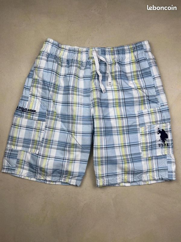 U.S polo assn Short de bain maillot tartan bleu Xl ss2576 #ss2576 (image 1)