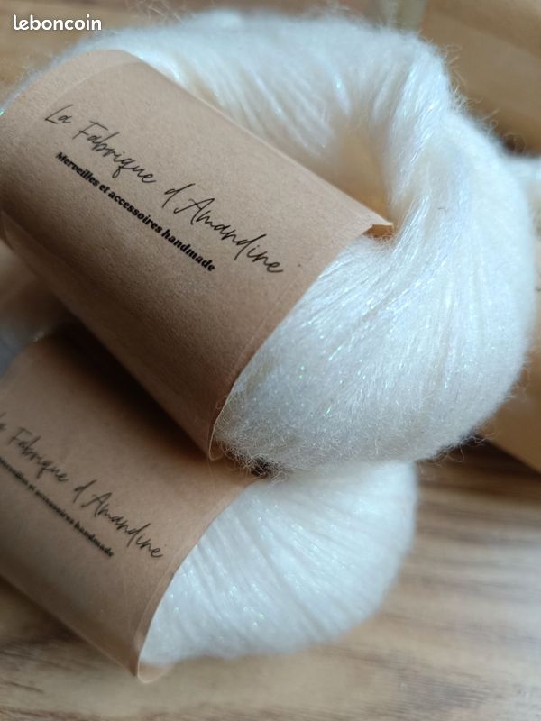 Lot pelotes de laine blanc scintillant (image 3)