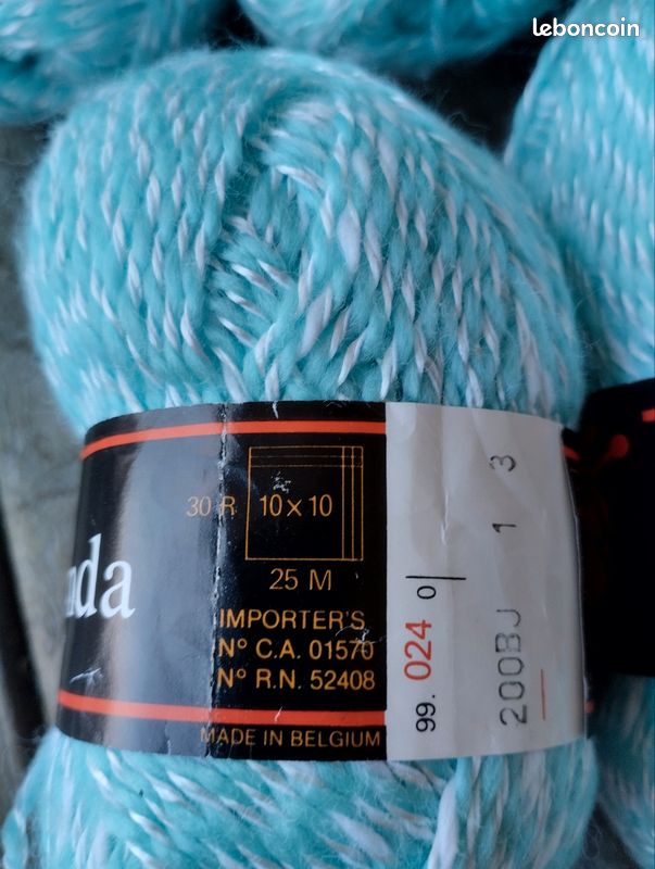 7 pelotes de laine Amanda chinées blanc/Turquoise 3suisse (image 4)