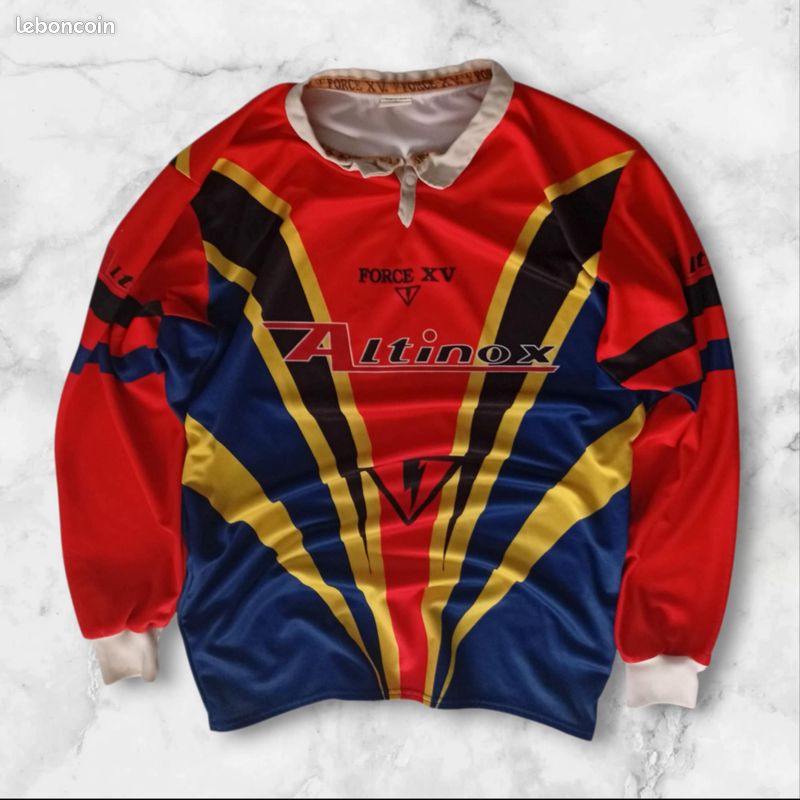 Maillot Rugby Force XV Moirans Le sporting Bar PMU Porté #4 vintage - XL