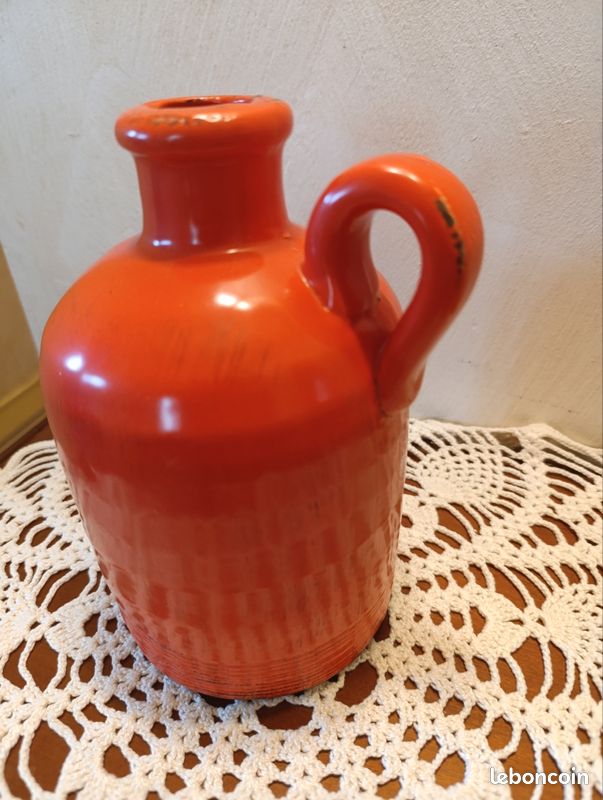 Vase poterie décoratif vintage orange pays bas (image 2)
