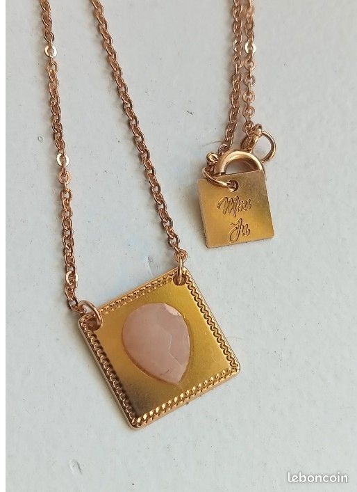 Pendentif Plaqué Or Avec Pierre - Bijou Fantaisie Vintage