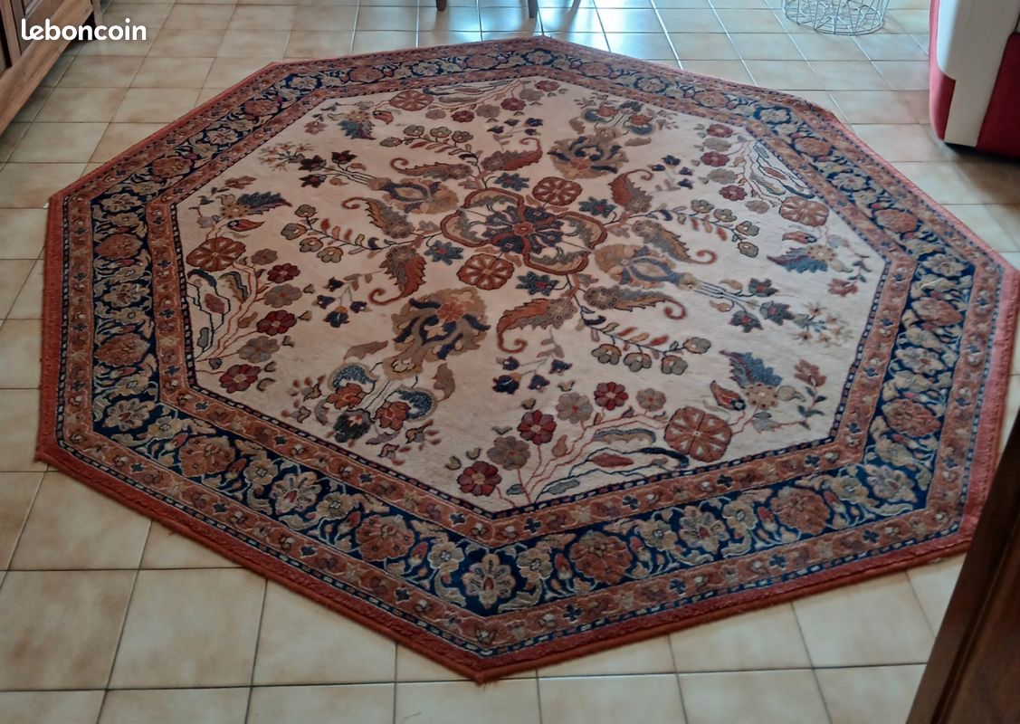 Tapis octogonale,2m de diamètre en laine (image 1)