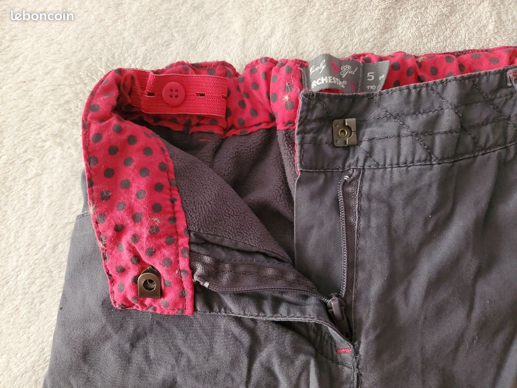 Pantalon gris fille 5ans Orchestra (image 4)