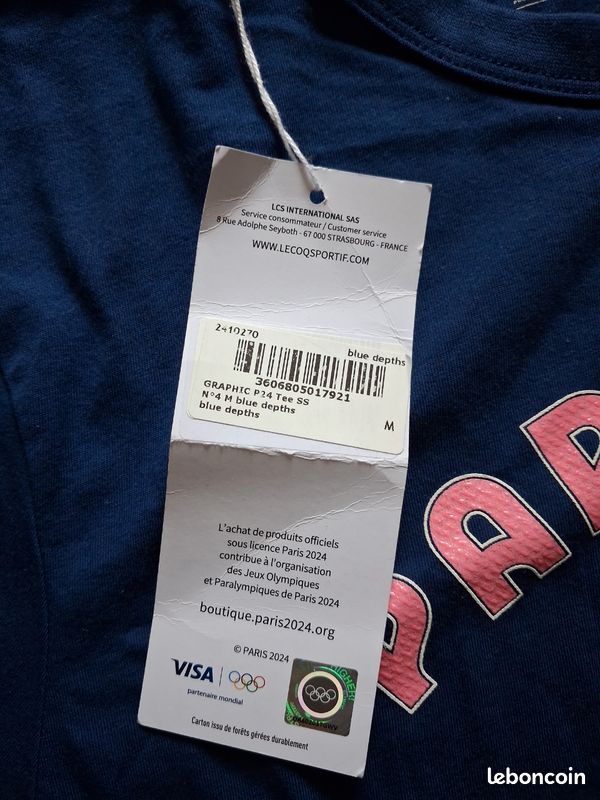 Tee-shirt bleu marine imprimé Le Coq Sportif édition jeux olympiques taille L - Vêtements