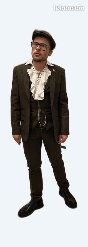 Costume Homme Pièces en Tweed de Laine Mélangée à Carreaux Style