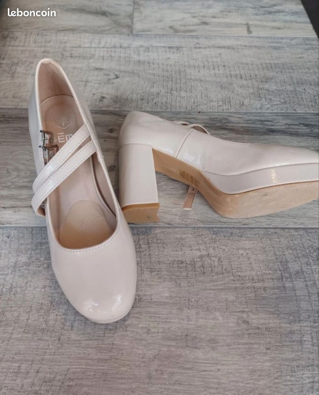 Chaussures à talon rose Gémo 39 (image 1)