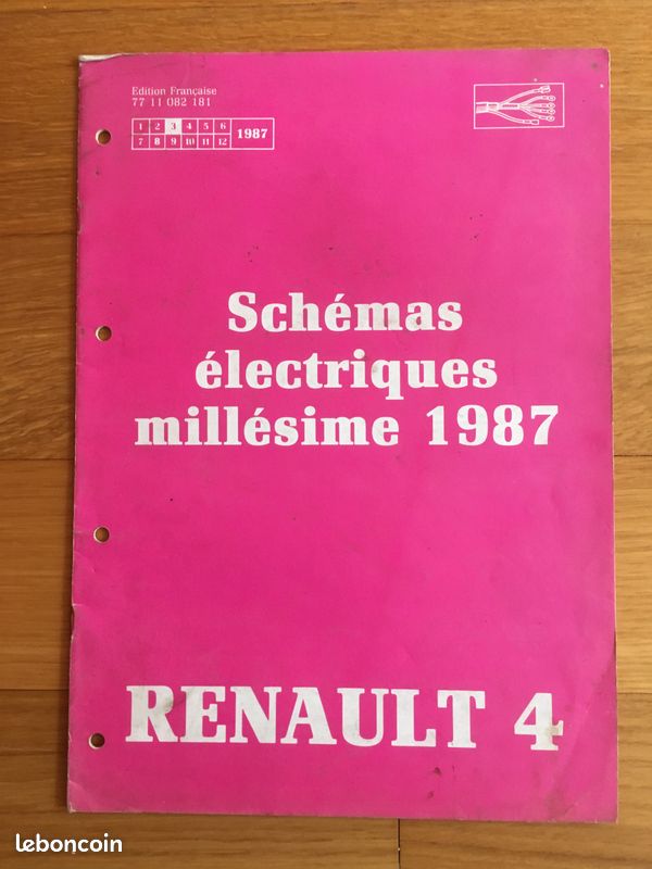 Schémas électrique Renault 4 millésime 1987 (image 1)