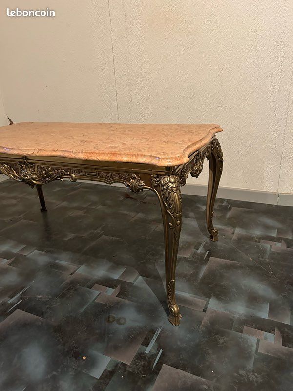 Table de salon bronze et marbre (image 4)