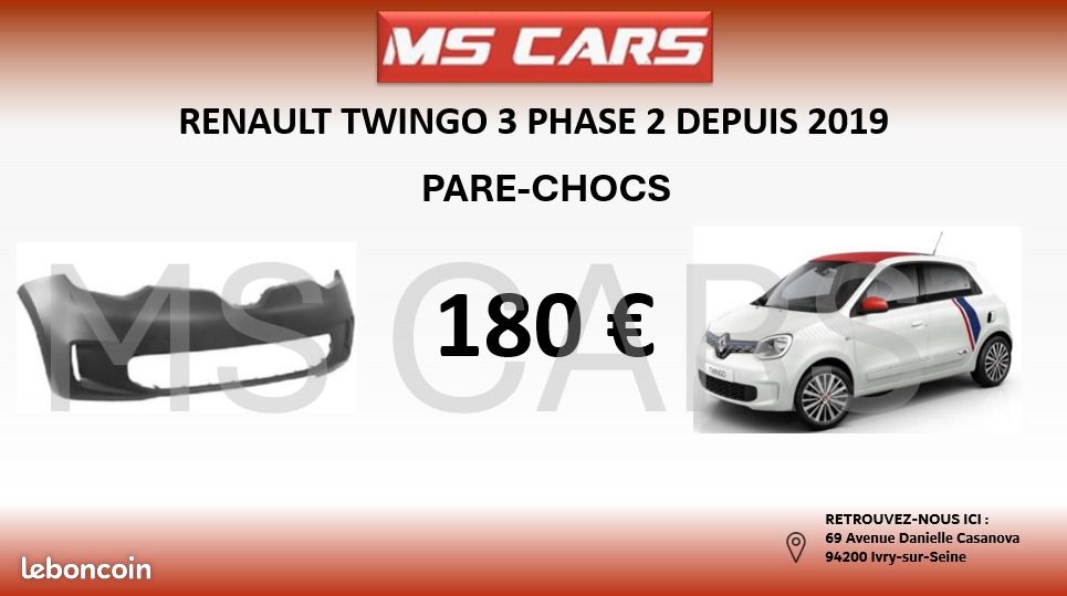 Pare chocs avant renault twingo 3 phase 2 (image 1)
