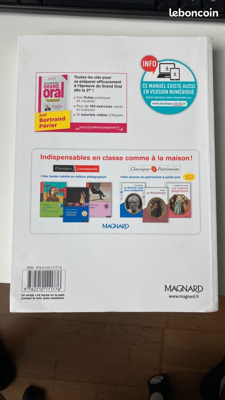 Manuel 2de Français (image 2)
