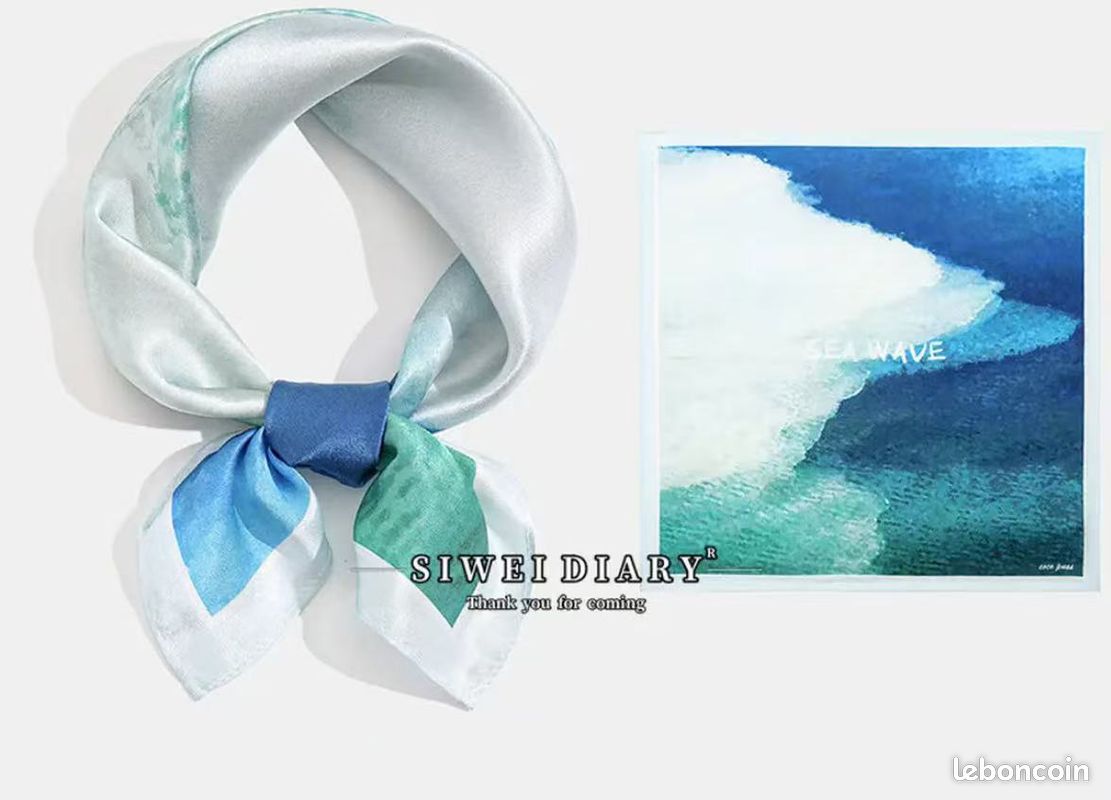 Petit foulard carré de soie Gavroche Vintage Iris Bayer Cadeau pour