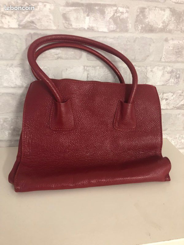 Sac cuir rouge genuine leather (image 2)