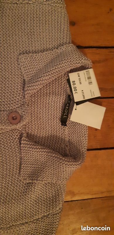 Gilet manches courtes gris perle (image 2)