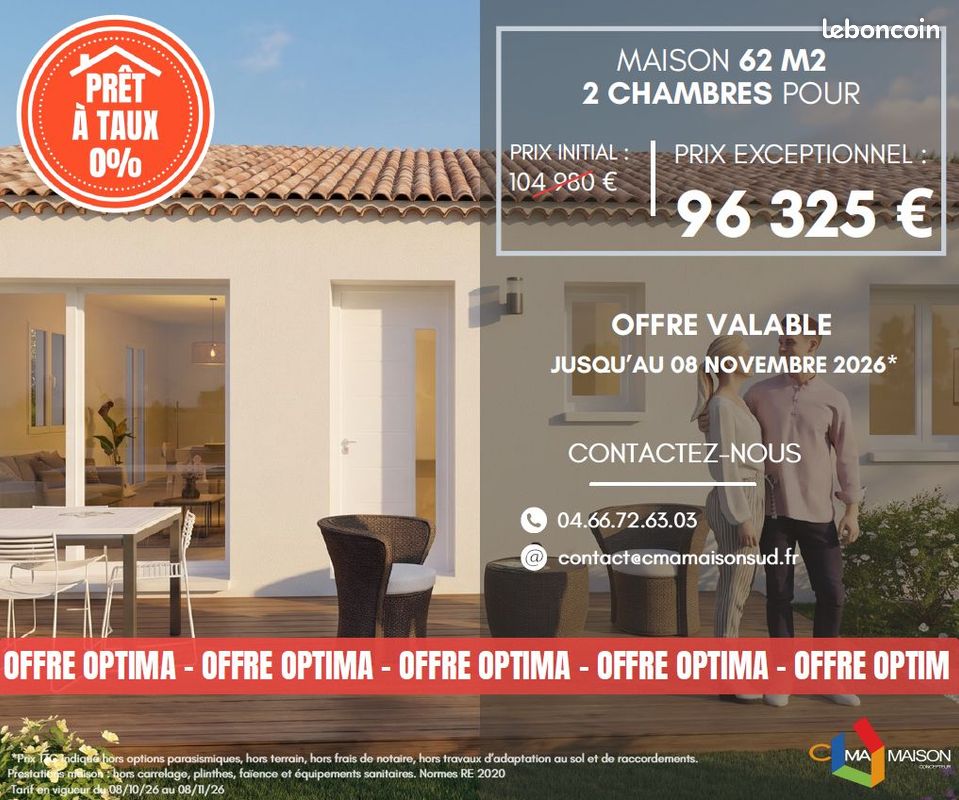 Maison 3 pièces 62 m² · à Candillargues · 62 m² · 289 090 €