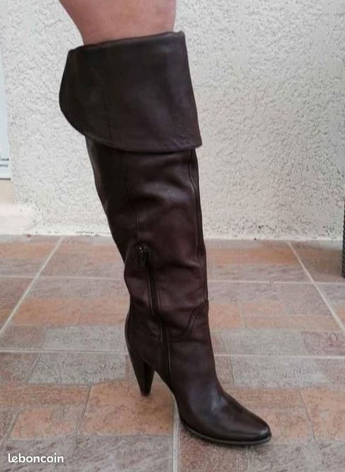 Sude Knee High Cuissardes Daim Taupe Bottes Cuissardes San Marina