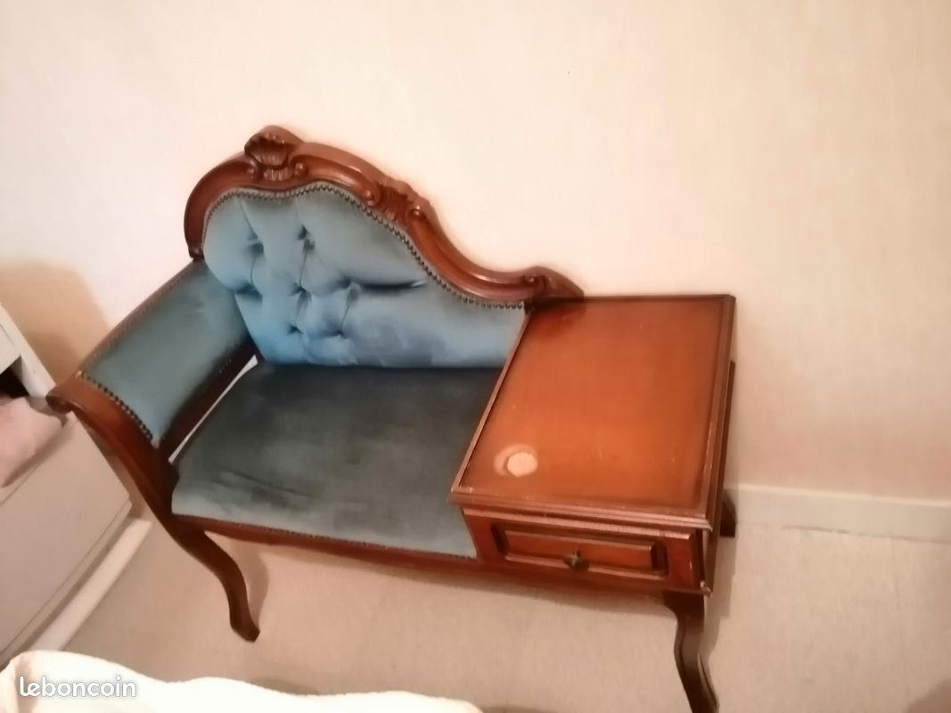 Meuble fauteuil, banquette vintage en bois ancien (image 2)