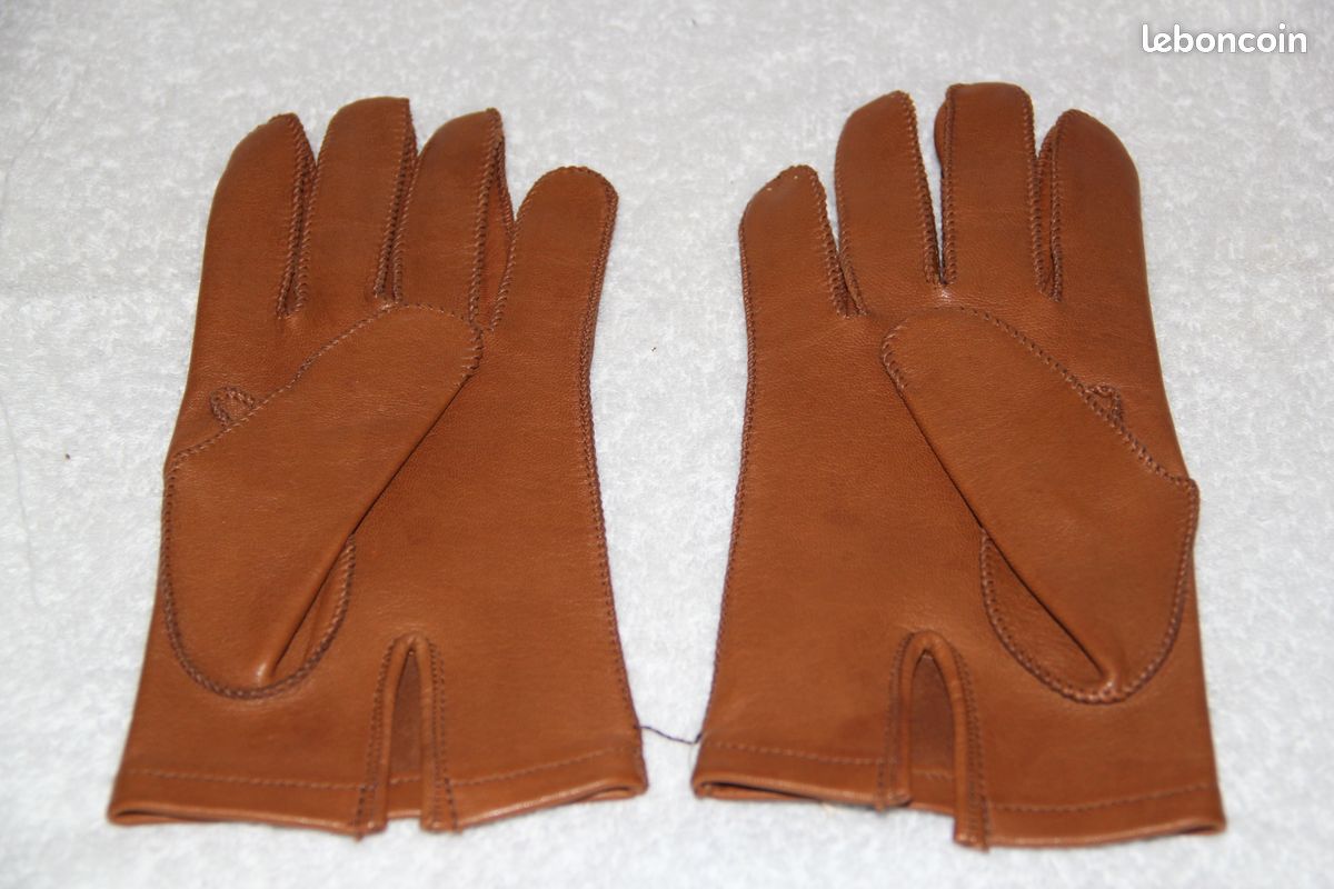 Paire de gants homme neufs 100% cuir naturel taille 8,5 (image 2)