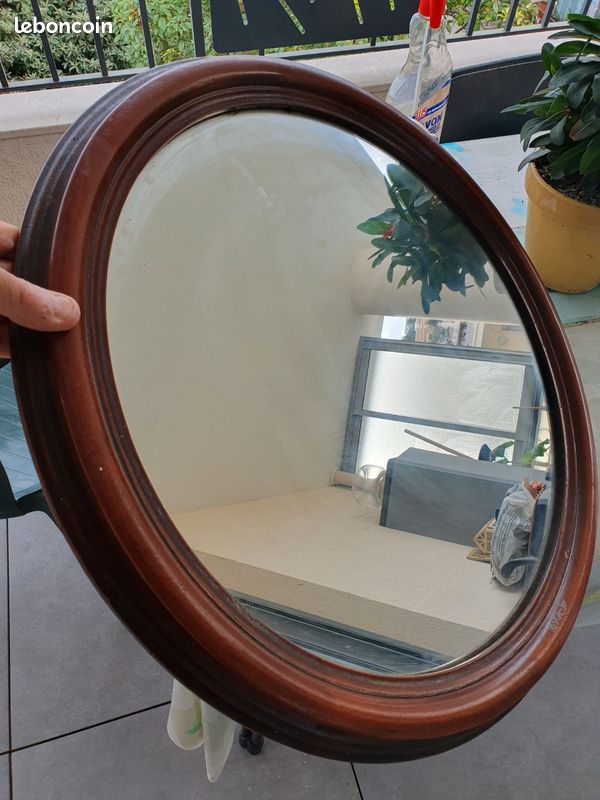 Miroir rond bois (image 2)