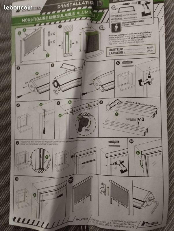 Moustiquaire enroulable aluminium 130*160 decoupable (image 3)