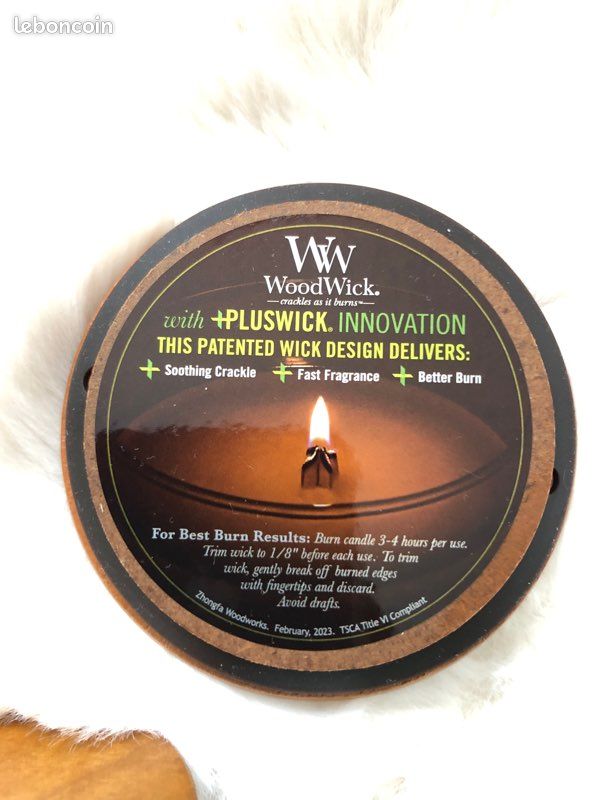Lot de 2 petites bougies WoodWick, Cachemire (image 3)