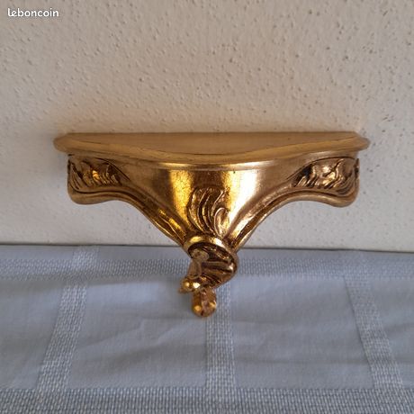 Console Murale Ange Style Baroque Or - étagère Décorative, Plastique, 48x48 Cm, Neuve