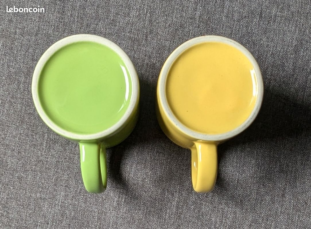 Lot de 2 mugs ( jaune et vert) / Hauteur 9,5 cm - Diamètre 8 cm (image 4)