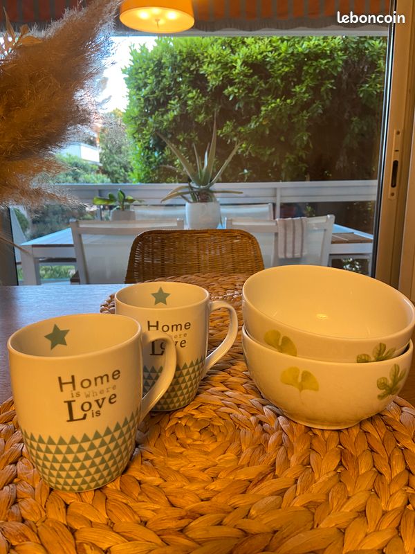 Lot de 2 tasses et 2 bols (image 1)