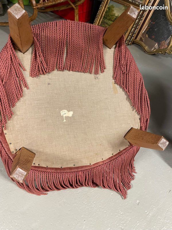 Fauteuil crapaud Napoléon vieux rose (image 5)