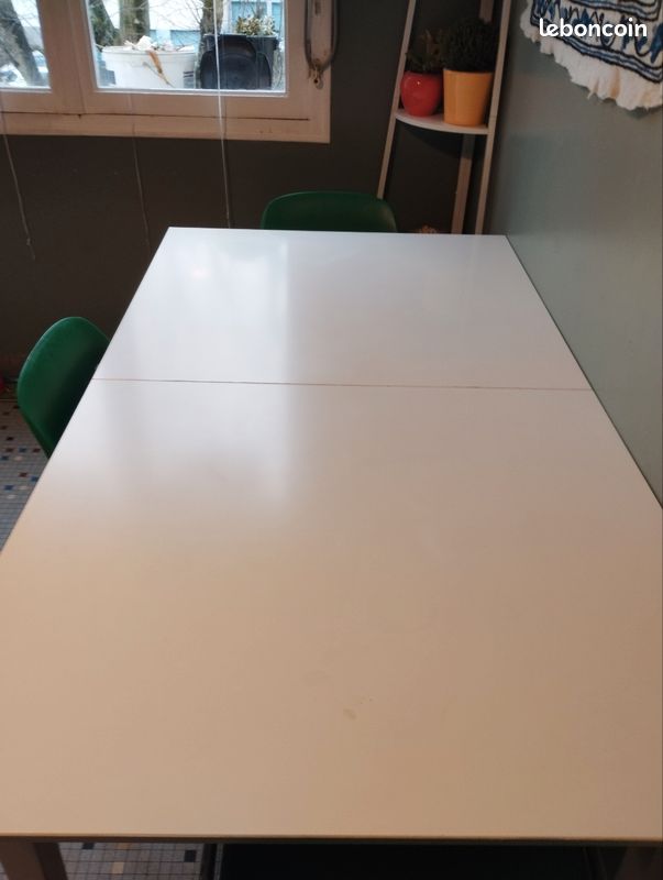 Table blanche 85x150cm avec rallonge (image 3)