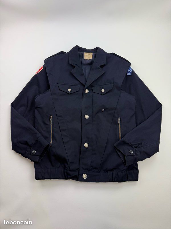 Veste Bomber Vintage Années 90 Homme Cintas, Bleu Marine, Taille 2XL Made In USA