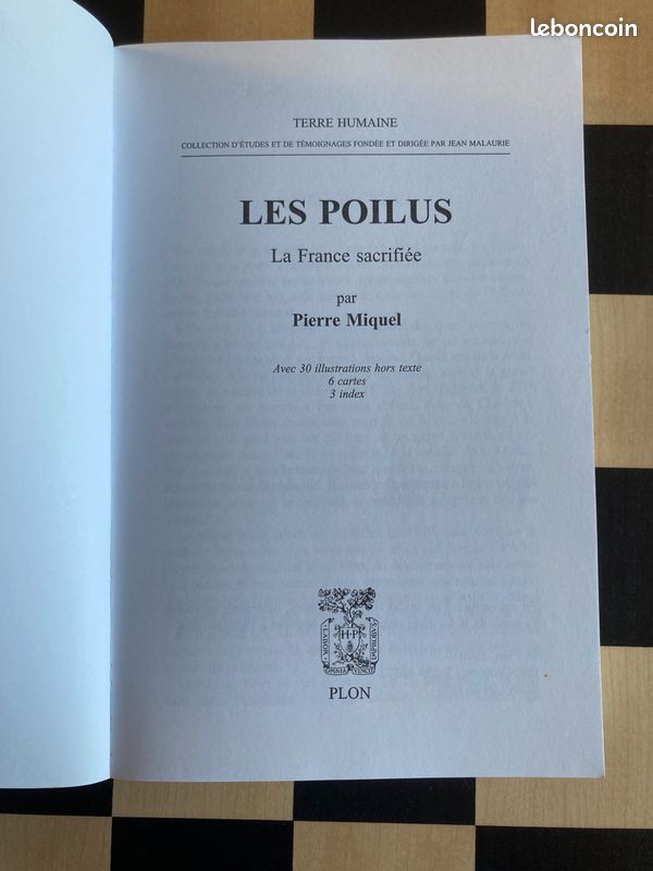Livre Les Poilus - Pierre Miquel (Plon / Terre Humaine) - TBE (image 3)