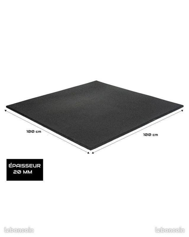 Dalles Caoutchouc Salle de Sport 100x100x2cm – Sol Gym Musculation Pro Antichoc (image 1)
