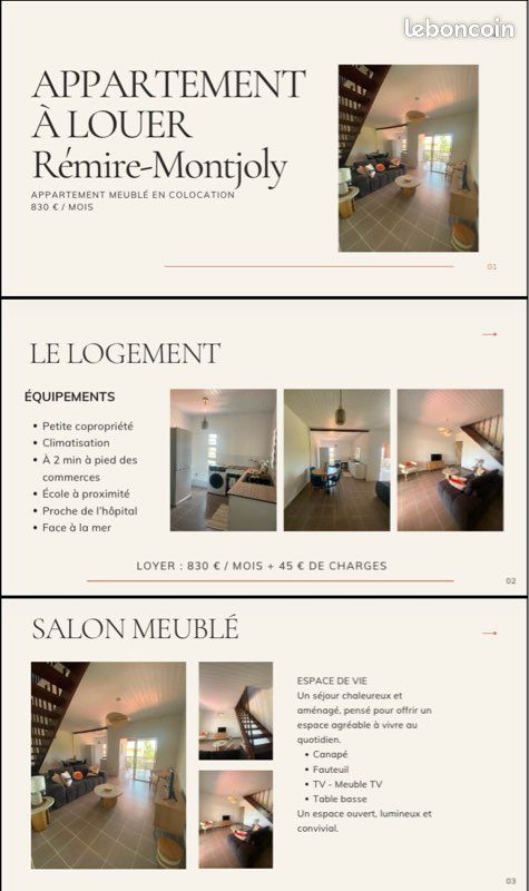 Appartement 4 pièces 65 m² · à Remire-Montjoly · 65 m² · 875 €/mois