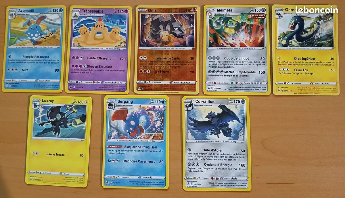 Cartes Pokmon Rare, Epe et Bouclier - Poing de Fusion 2021 Holo, Reverse  - Collection