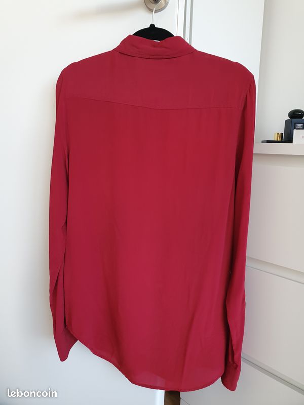 Chemise rouge Bordeaux en soie Monoprix (image 2)