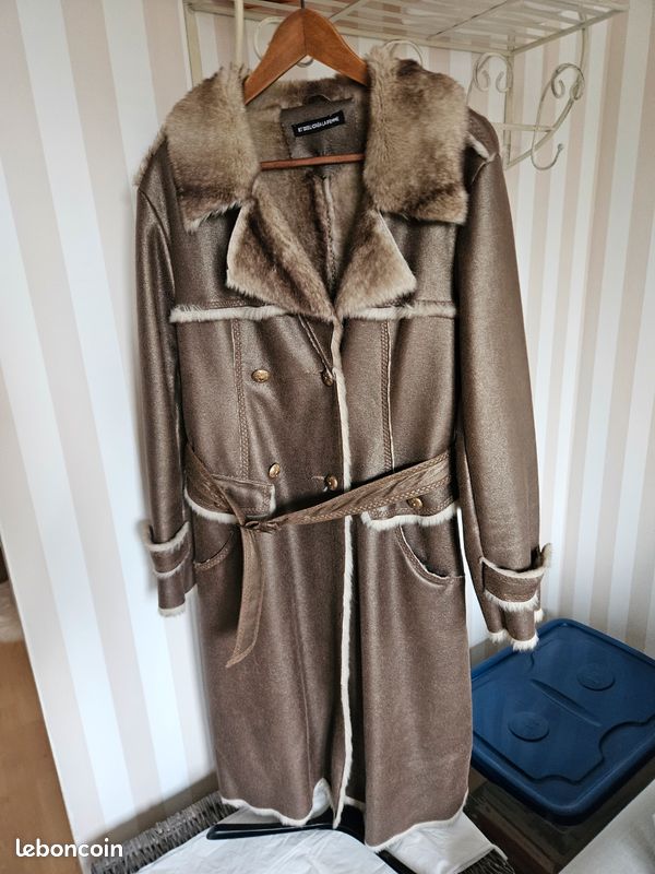 Manteau long marron T 40 et dieu créa la femme (image 3)