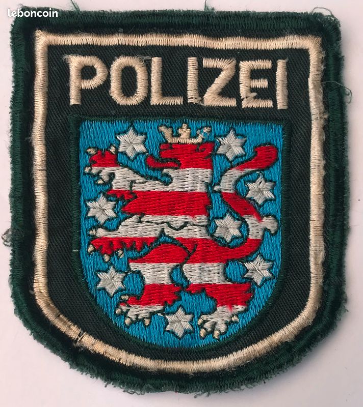 Patch Brodé Aigle Polizei Allemand - 7,5 X 9,5 Cm - Fixation Velcro (hook And Loop) - Pour Vêtements, Sacs, Cosplay