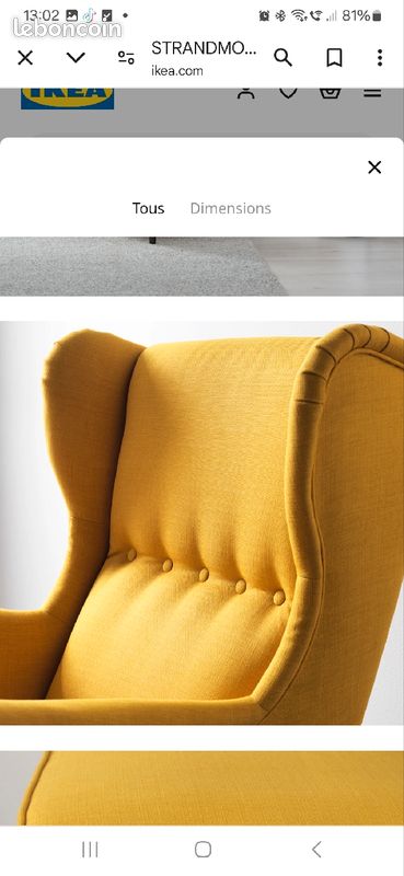 Ensemble fauteuil et repose pied Ikea (image 2)