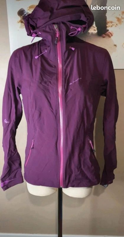 Veste randonnée imperméable 🥾 trekking 🏔️ forclaz 400 quechua MH500 décathlon femme taille 34/36 (image 1)