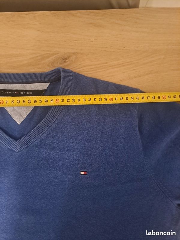 Pull Tommy Hilfiger homme bleu royal taille XL (image 10)