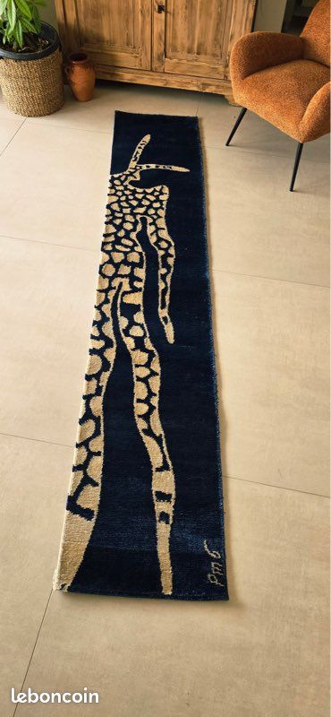 Tapis « L’Homme aux oreilles de lapin » Népal 100 % soie de bananier (image 2)