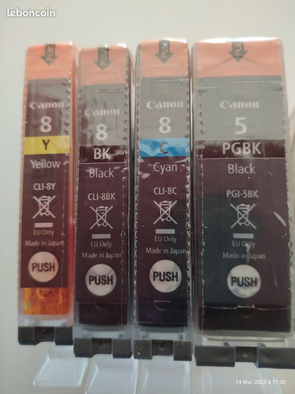 Lot De 5 Cartouches D'encre Compatibles Pour Canon PGI-5BK Et CLI-8 (imprimante Pixma IP4200) - NEUF