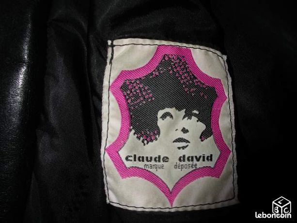 Blouson de cuir noir CLAUDE DAVID (image 2)